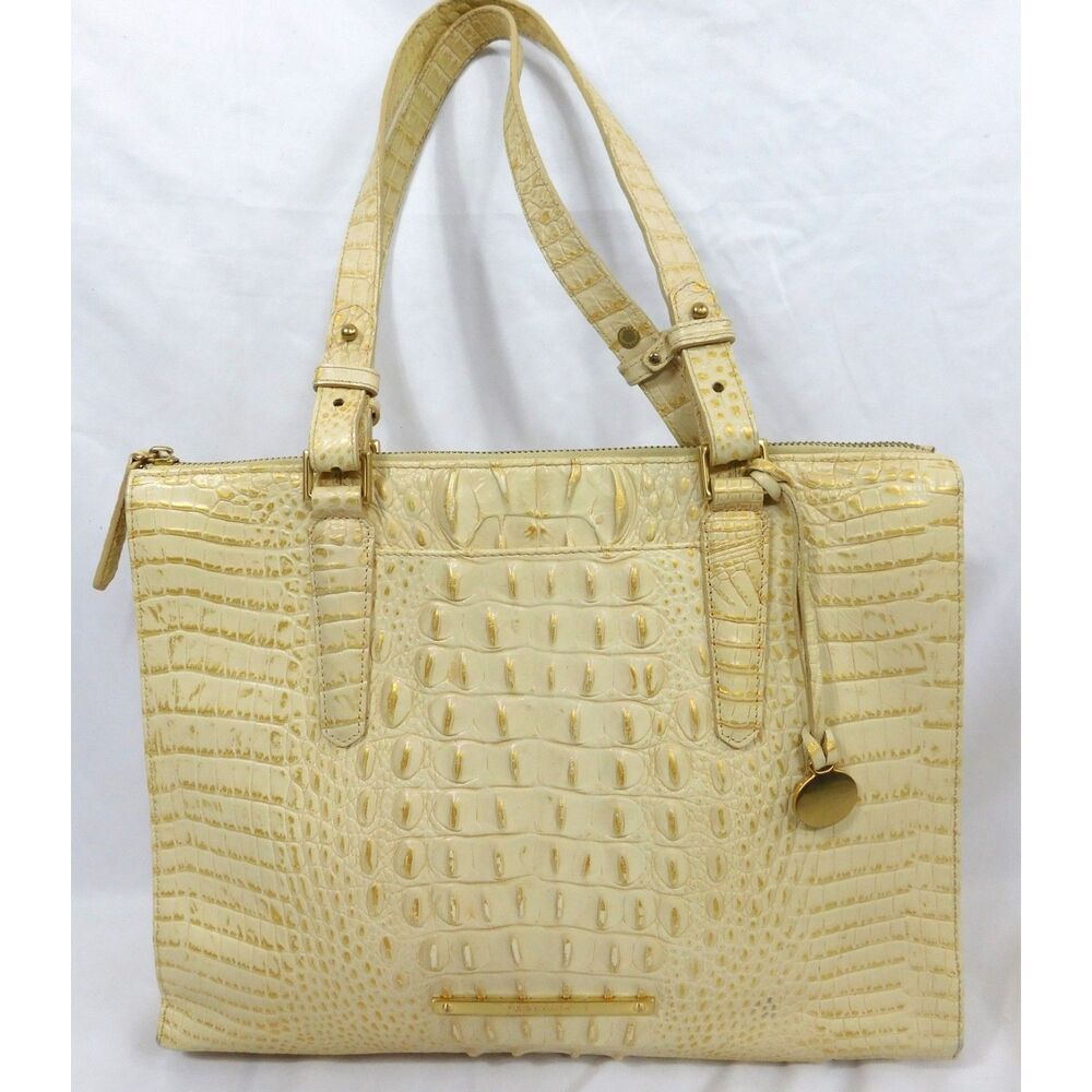 Brahmin Large Cream/Gold Tote bag